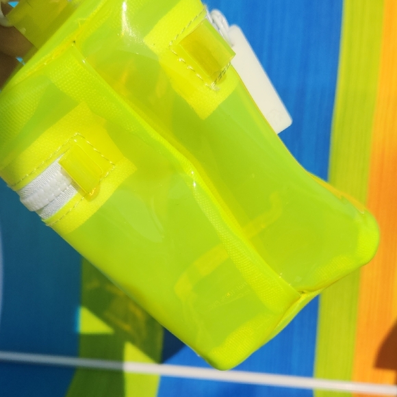 ✨️Drunk Elephant Neon Yellow Clear Cosmetic Pouch with White Strap - Picture 5 of 17